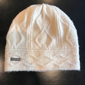 Columbia White Knit Beanie Hat